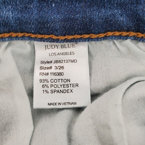 Judy Blue Jeans Slim Fit Distressed Patched Women's 3/26 JB82137MD‎ Pre-Owned - Picture 5 of 6